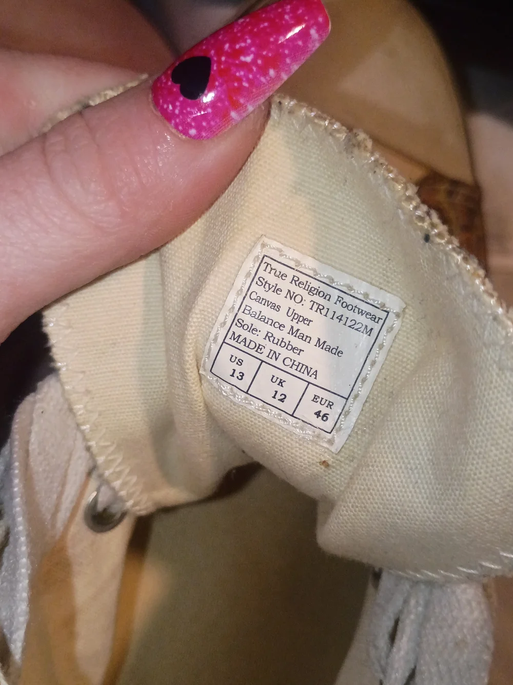 Rare Limited Edition True Religion High Top Canvas Sneakers